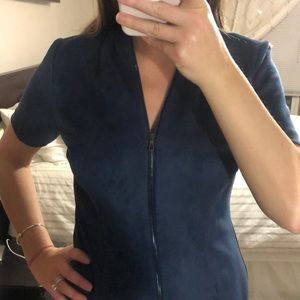 Suede Tahiti Navy Cocktail Dress